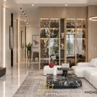 Phối cảnh thiết kế nội thất 3D: toàn cảnh phòng khách nhà anh chung tại central riverside thanh hóa, dự án nhà anh Chung tại khu đô thị Central Riverside Thanh Hóa
